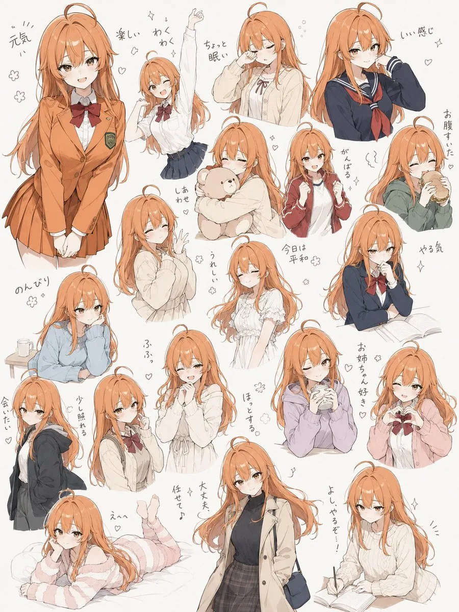 Hand-Drawn Character Sticker Sheet Prompt reference