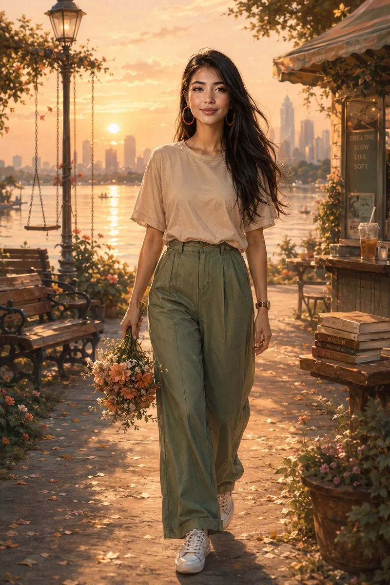 Golden Hour Lakeside Stroll reference