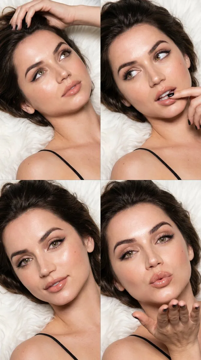 Four Moods Beauty Portrait Collage - Nano Banana Pro AI Prompt for Product Marketing reference