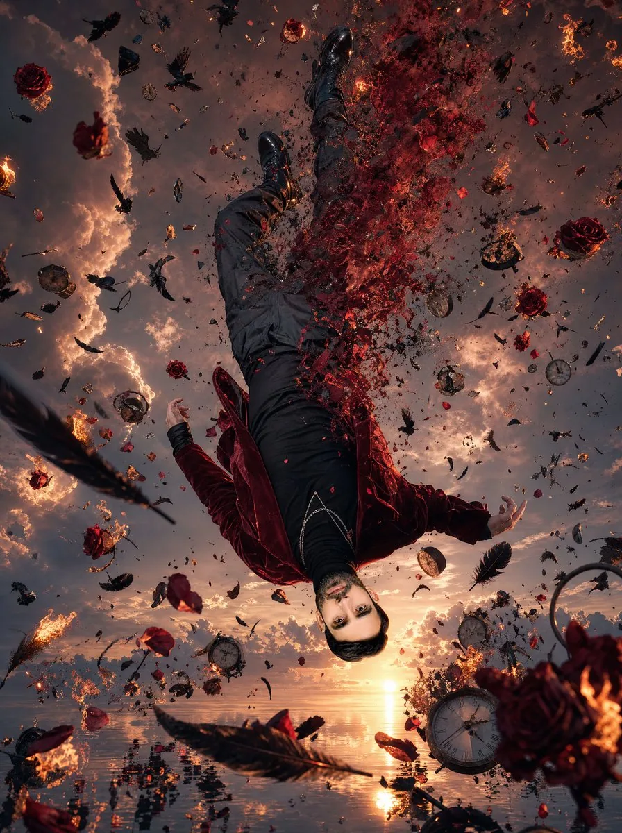 Upside-Down Surreal Falling Man reference
