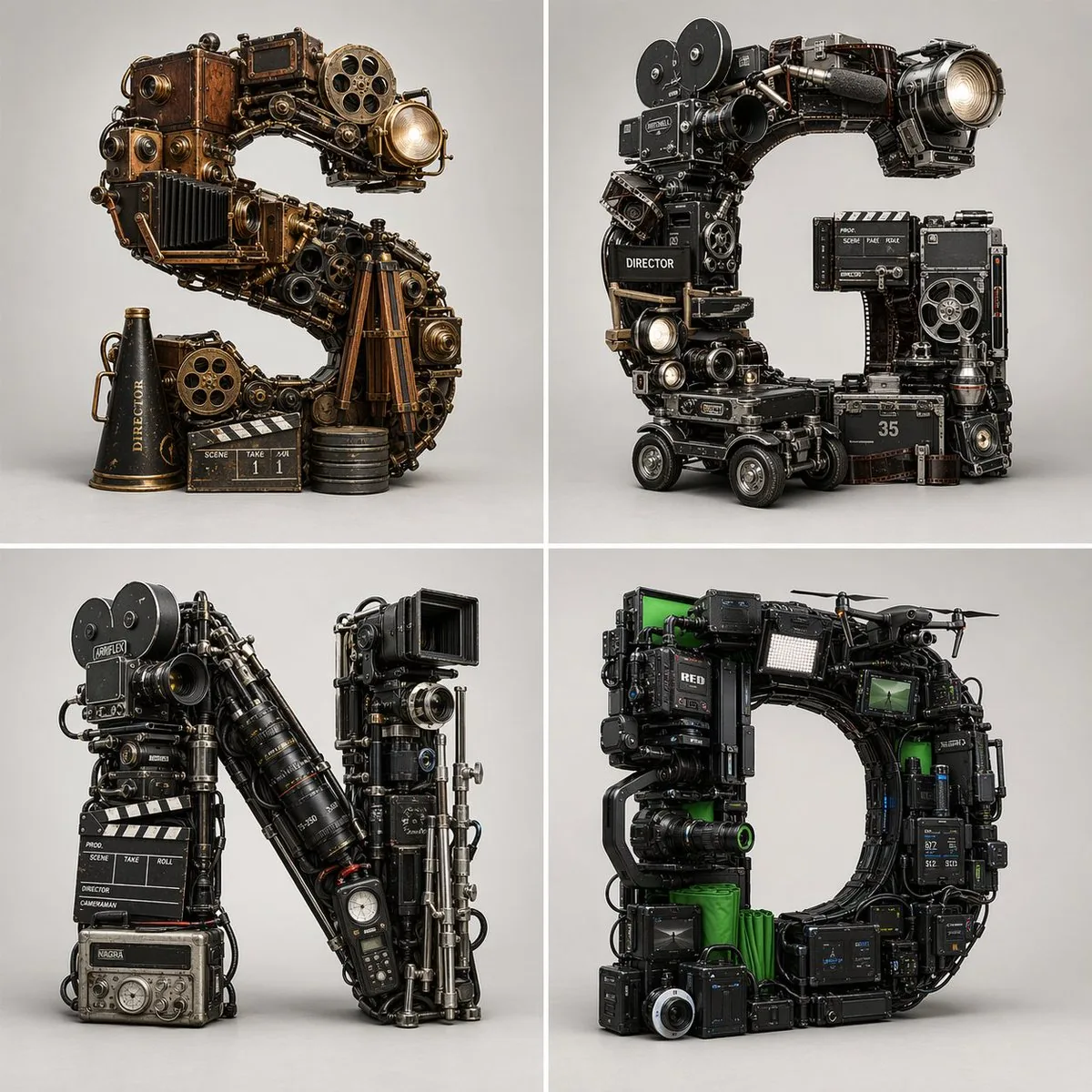Filmmaking Eras Typographic Grid reference