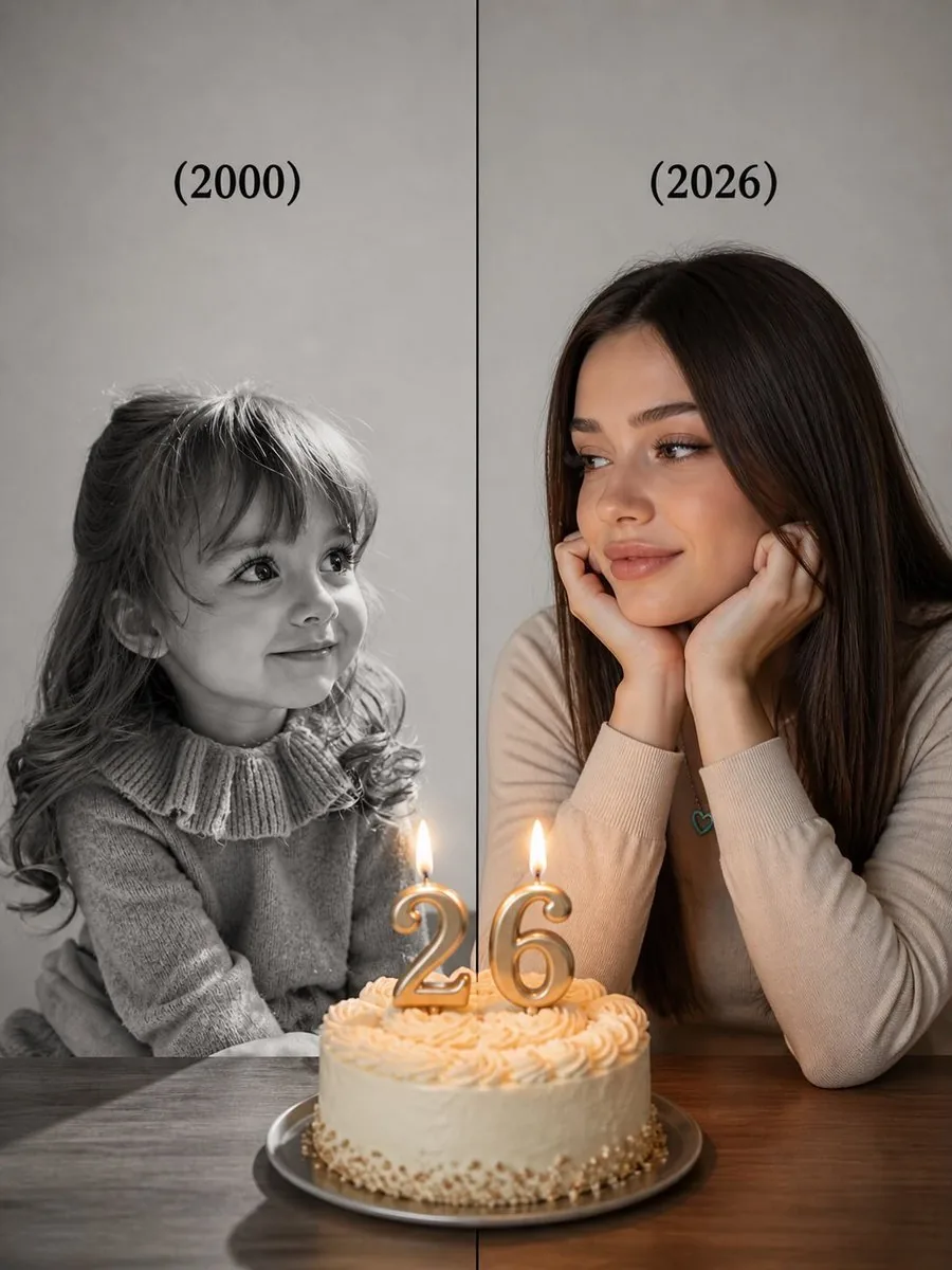 Split-Time Birthday Portrait reference