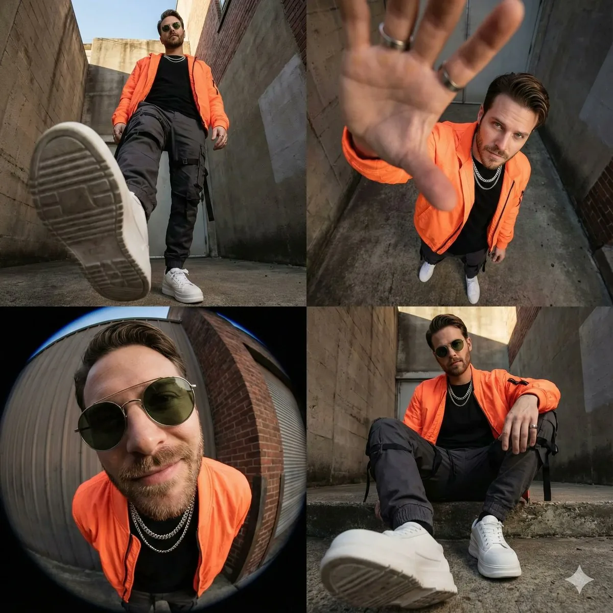 High-Fashion Streetwear Editorial Grid Collage - Nano Banana Pro AI Prompt for Social Media Post reference