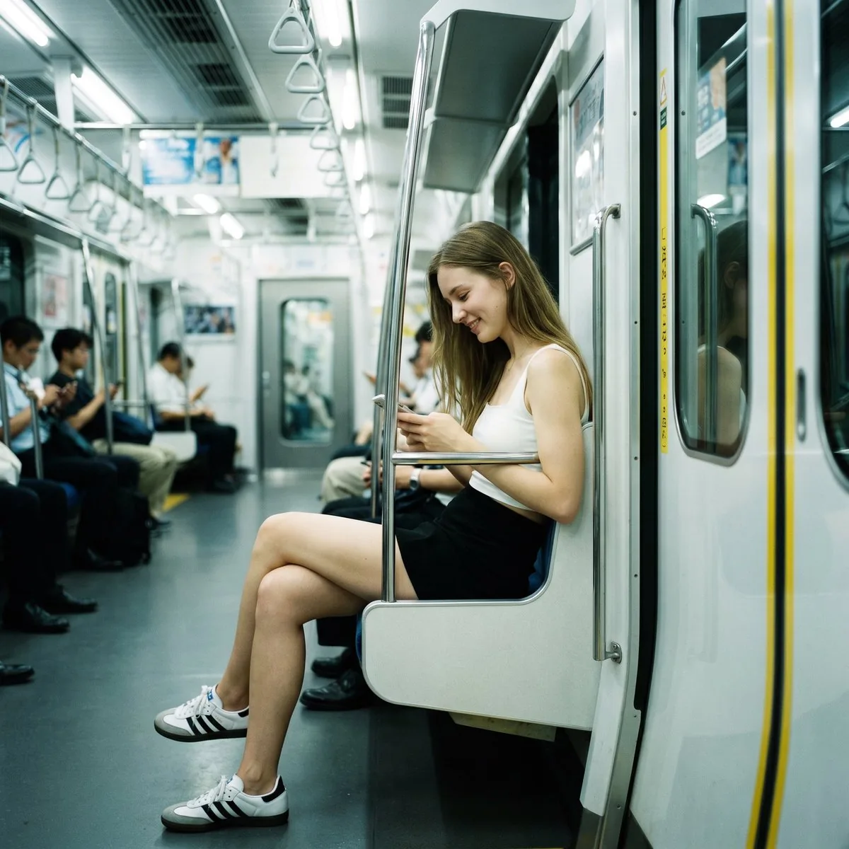 Realistic Subway Candid Portrait reference