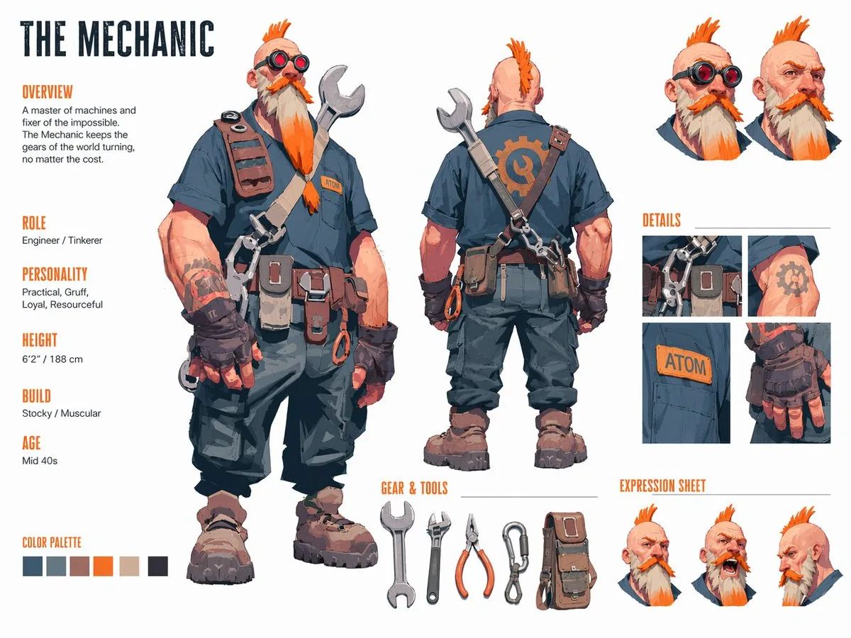 Character Concept Art Sheet reference