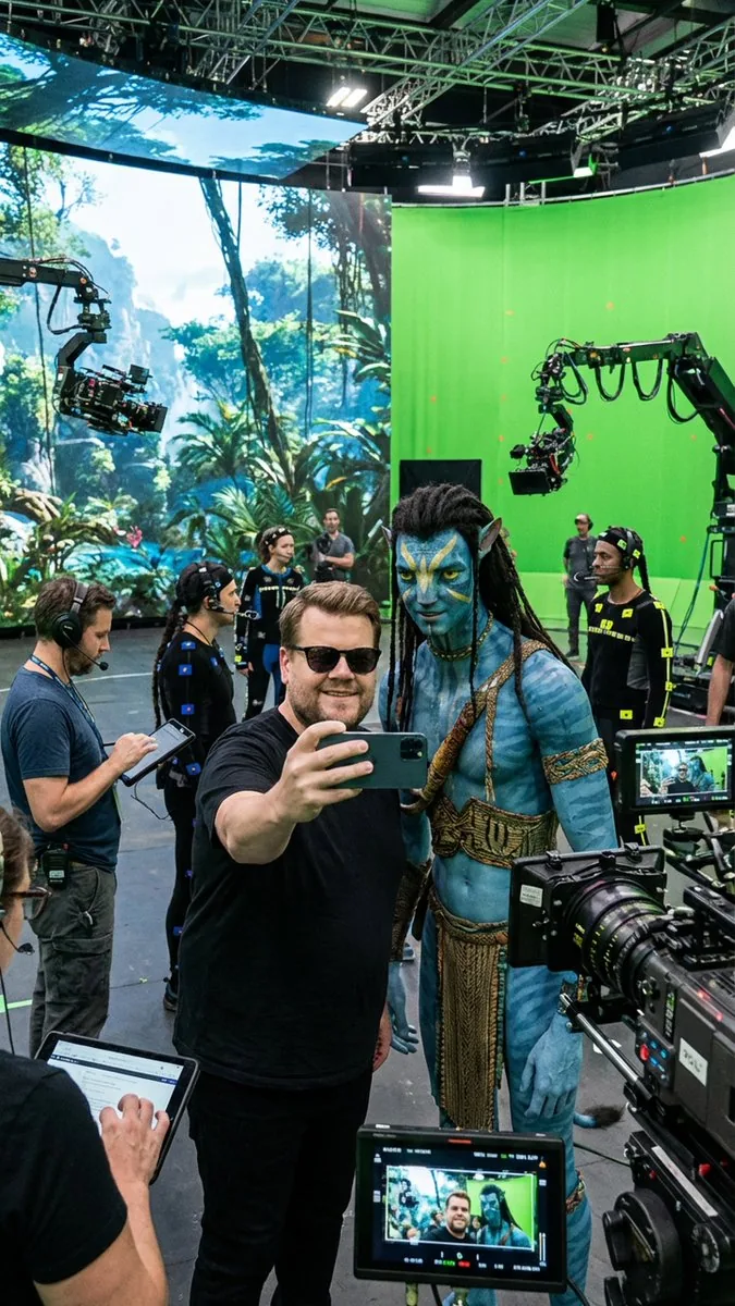 Behind-the-Scenes Selfie Identity Swap Prompt reference