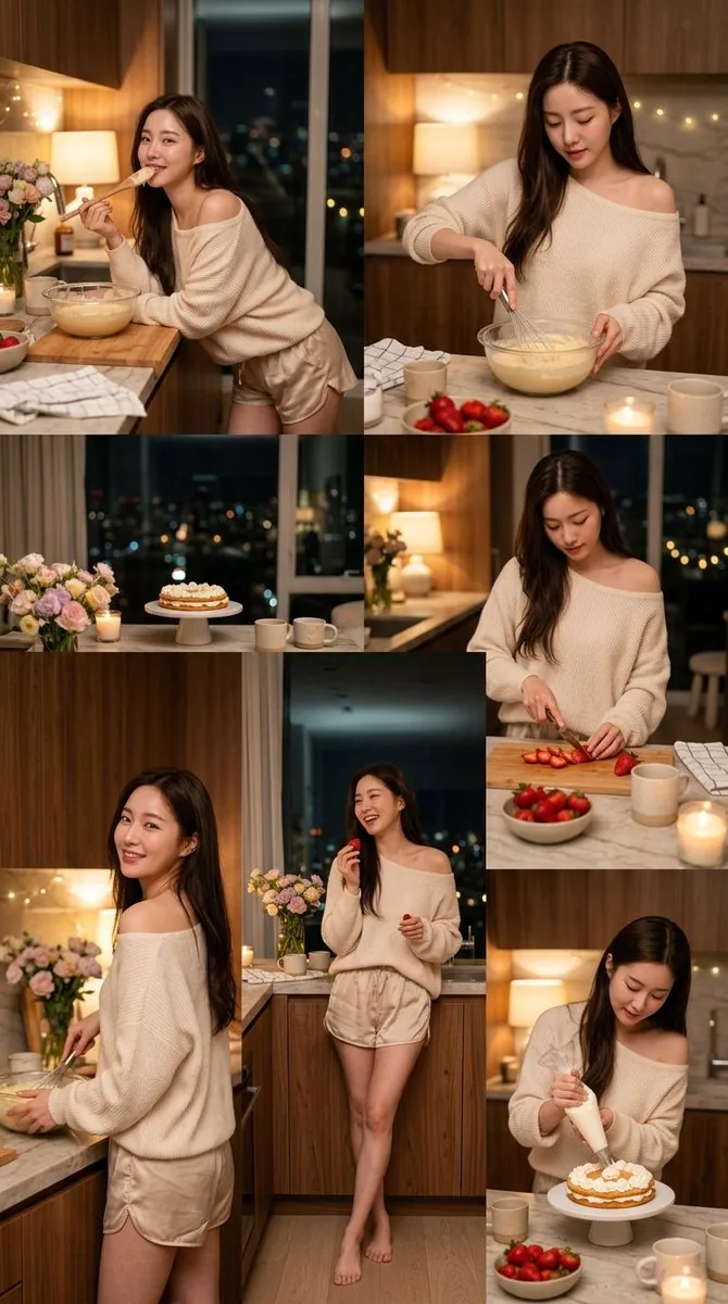 Korean Girl Kitchen Cooking Aesthetic reference