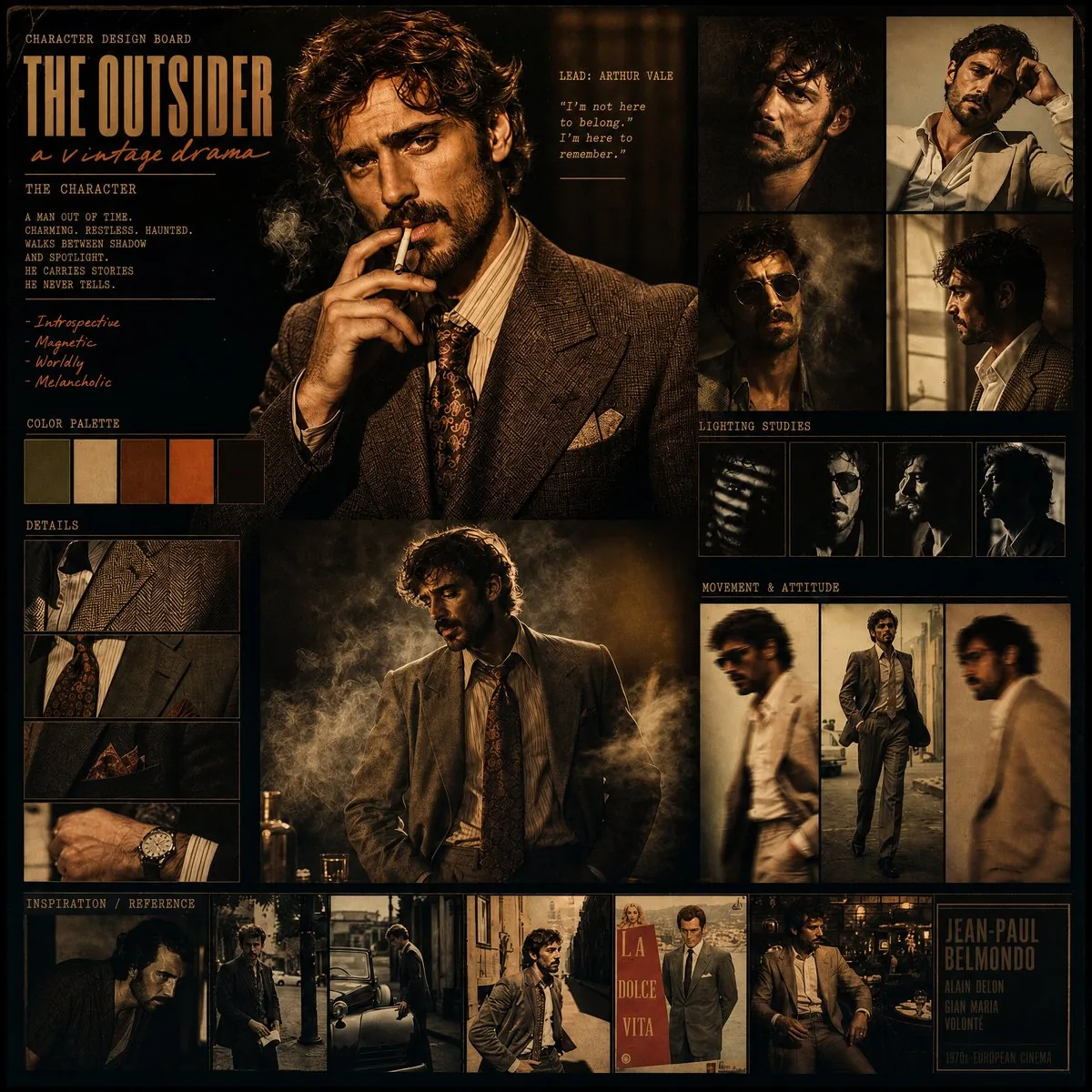 Vintage Drama Character Board reference