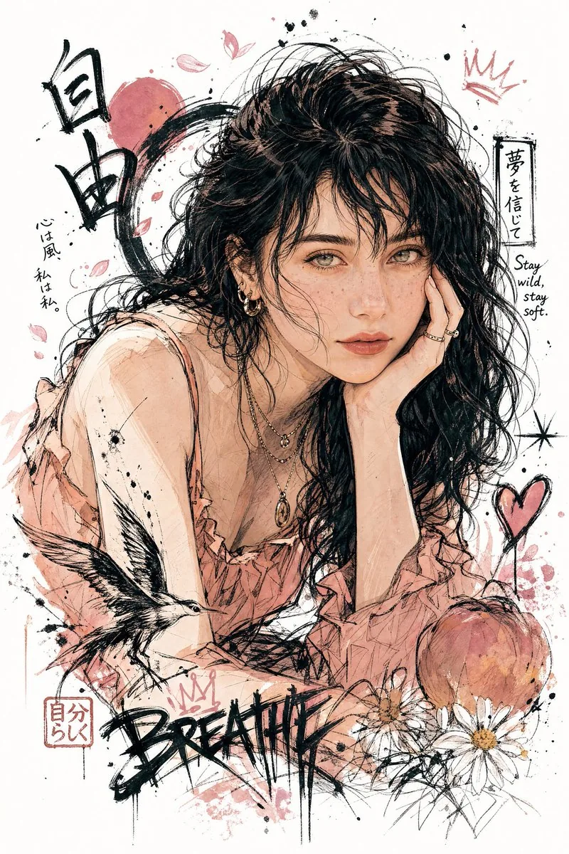 Japanese Graffiti Style Illustration reference