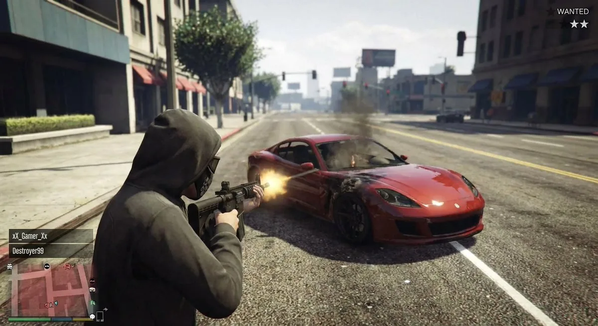 GTA 5 online action scene reference