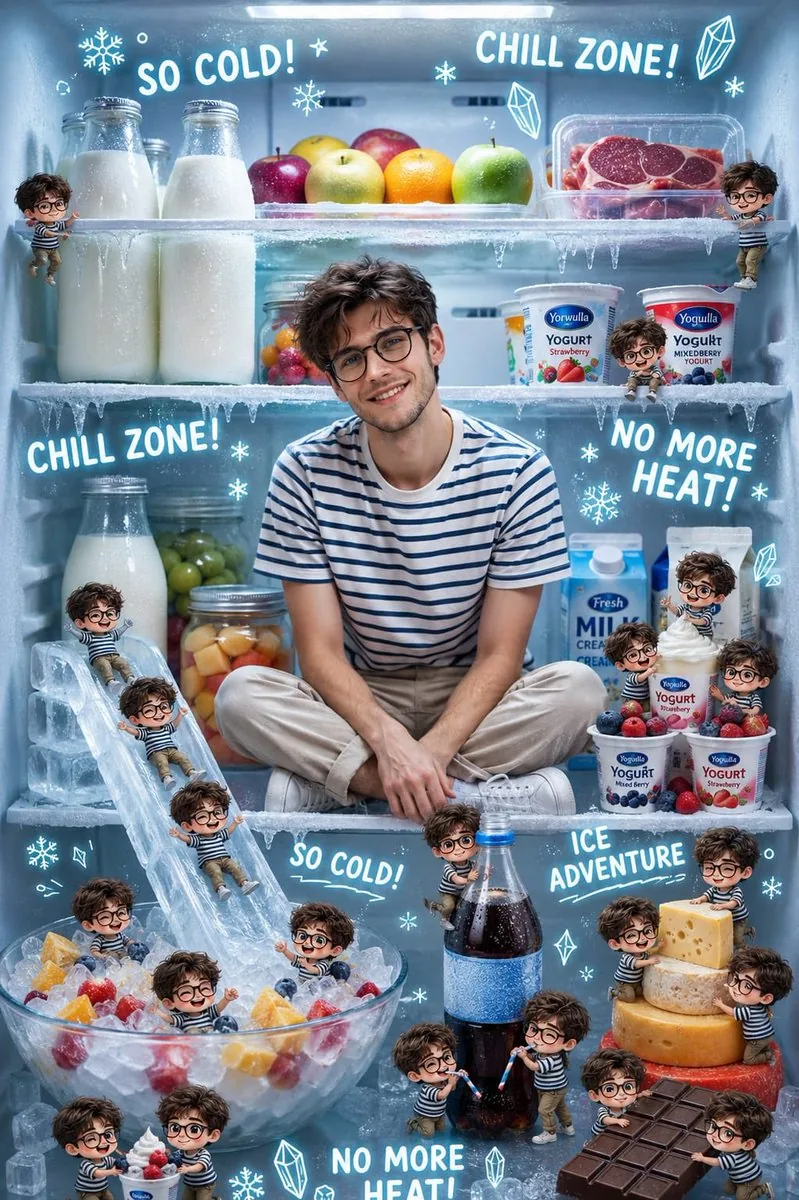 Chibi Boys in a Frozen Refrigerator reference