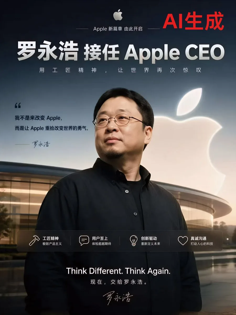 Fake Apple CEO Announcement Poster reference
