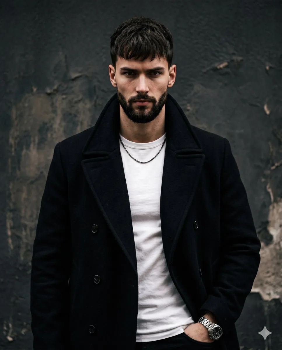 Moody studio male portrait - Nano Banana Pro AI Prompt for Social Media Post reference