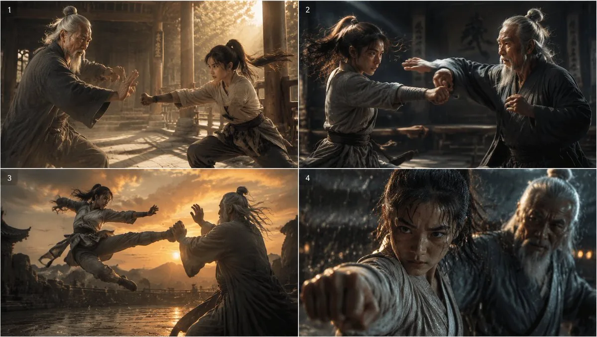 Cinematic Kung Fu Sparring Grid reference