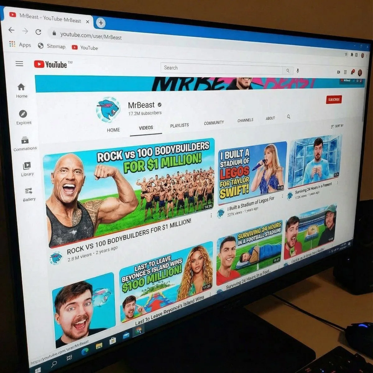 MrBeast-style YouTube channel redesign reference