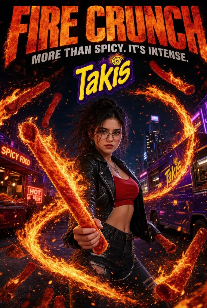 Fiery Takis Action Poster reference