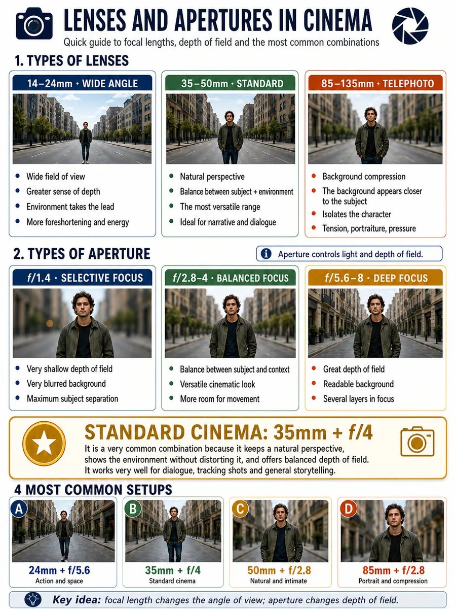 Cinema Lens Infographic Guide reference