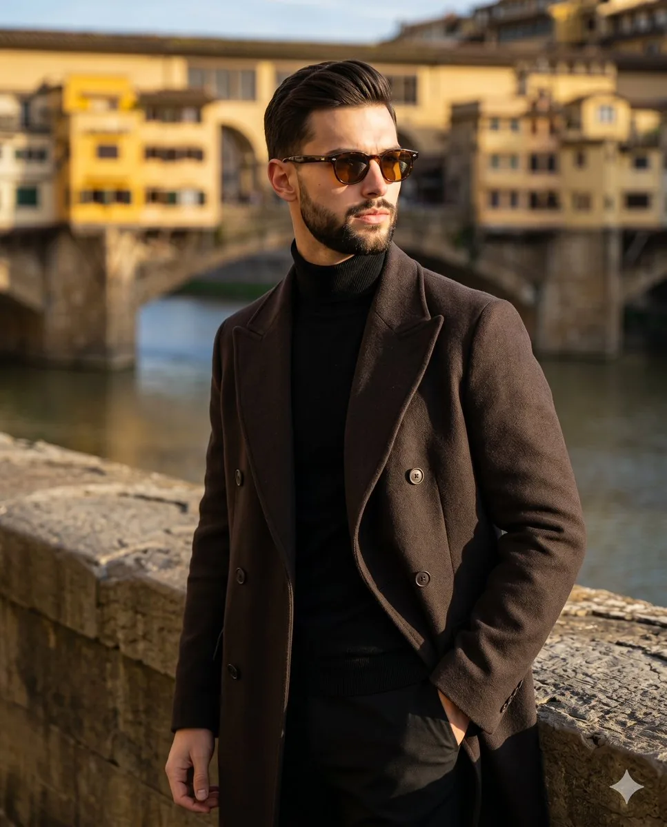 Florence Street Style Male Portrait - Nano Banana Pro AI Prompt for Social Media Post reference