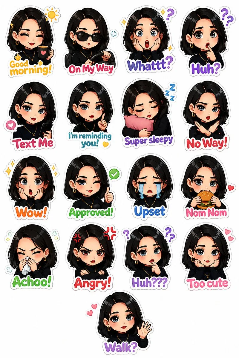 Personalized Chibi Sticker Pack reference