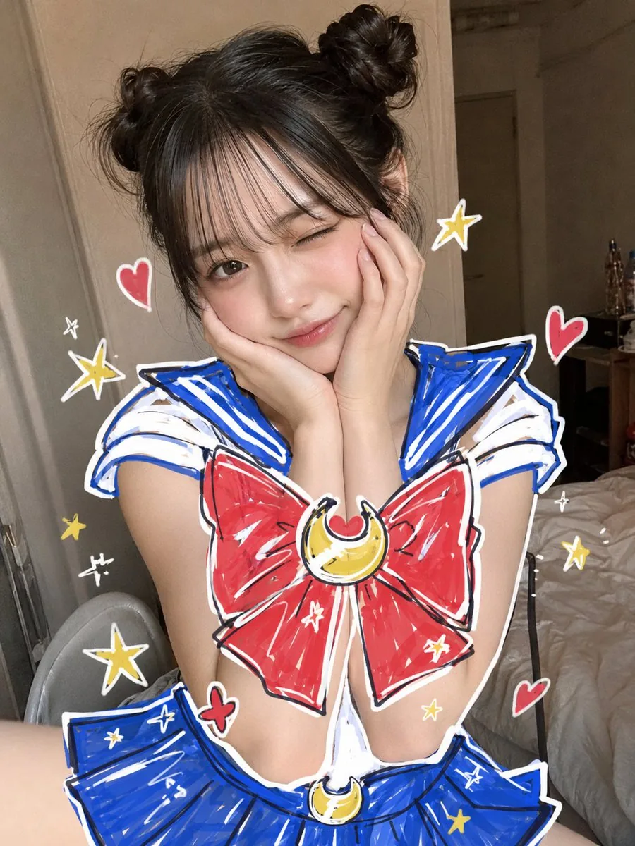 Sailor Moon Doodle Selfie reference