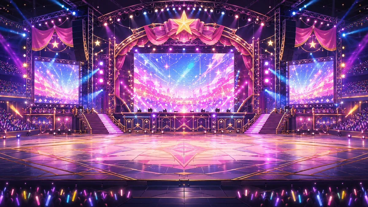 Neon VTuber Arena Stage reference