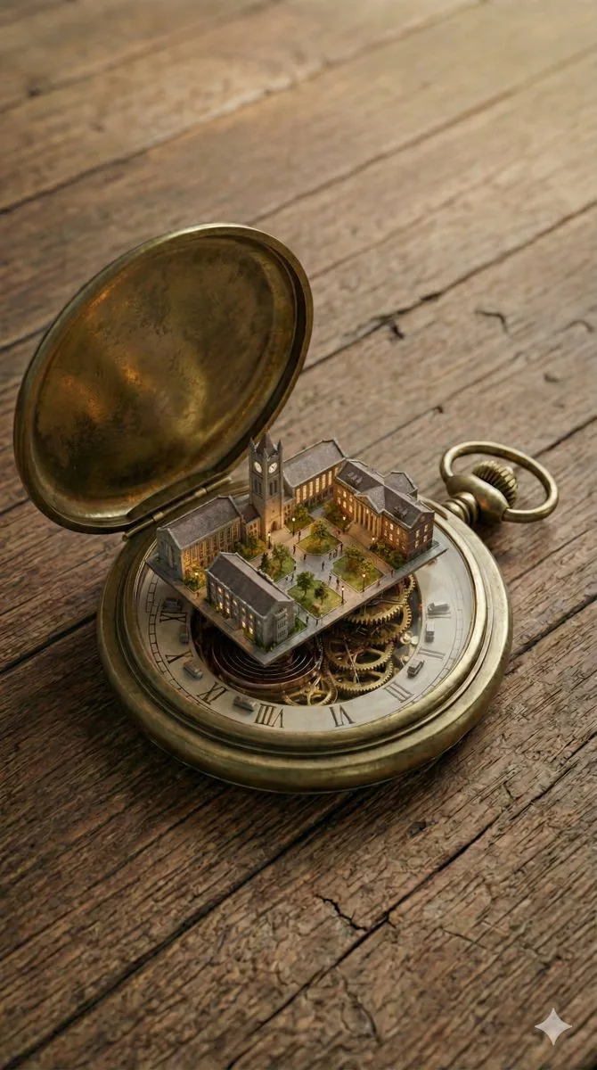 Miniature Metropolis Inside a Vintage Pocket Watch reference