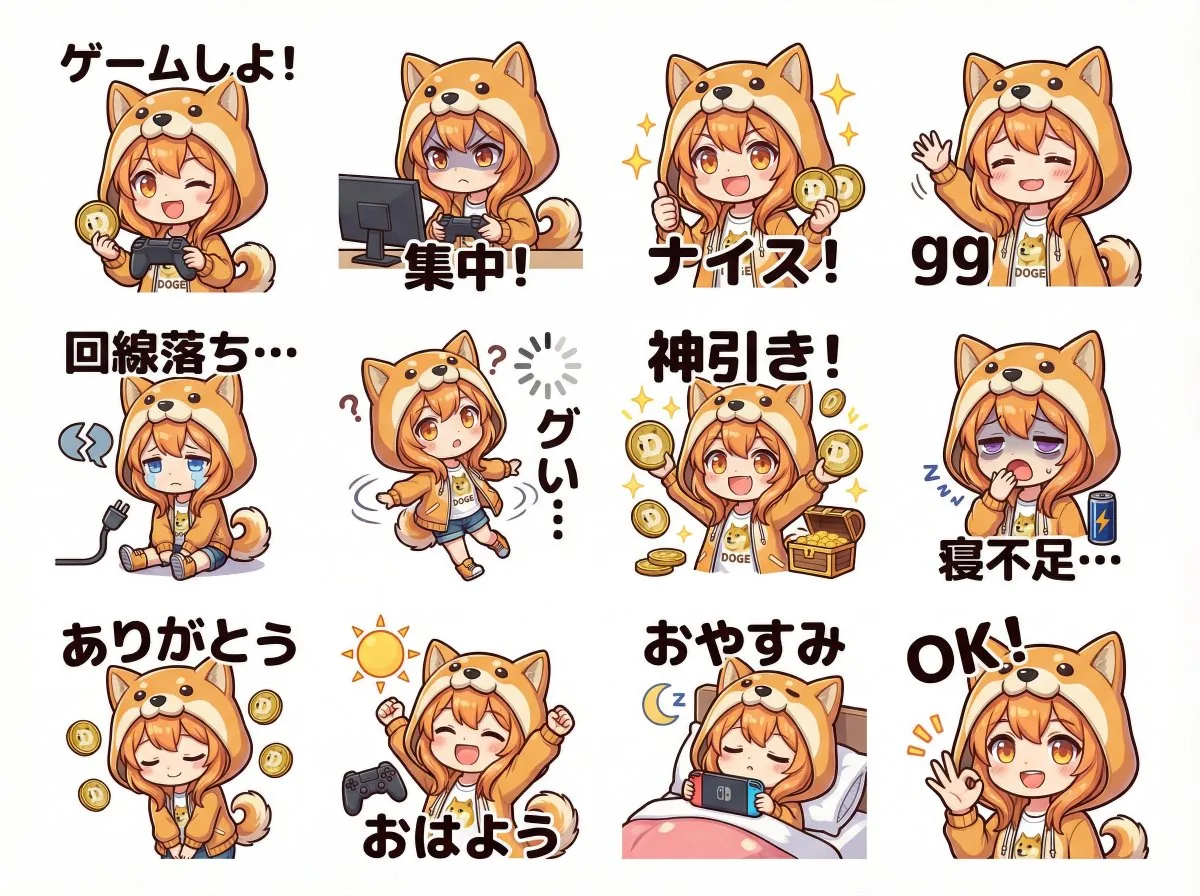 Cute Shima-enaga LINE sticker set reference