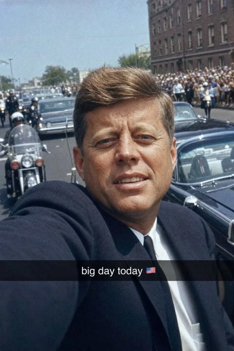 Historical Figure Snapchat Selfie reference