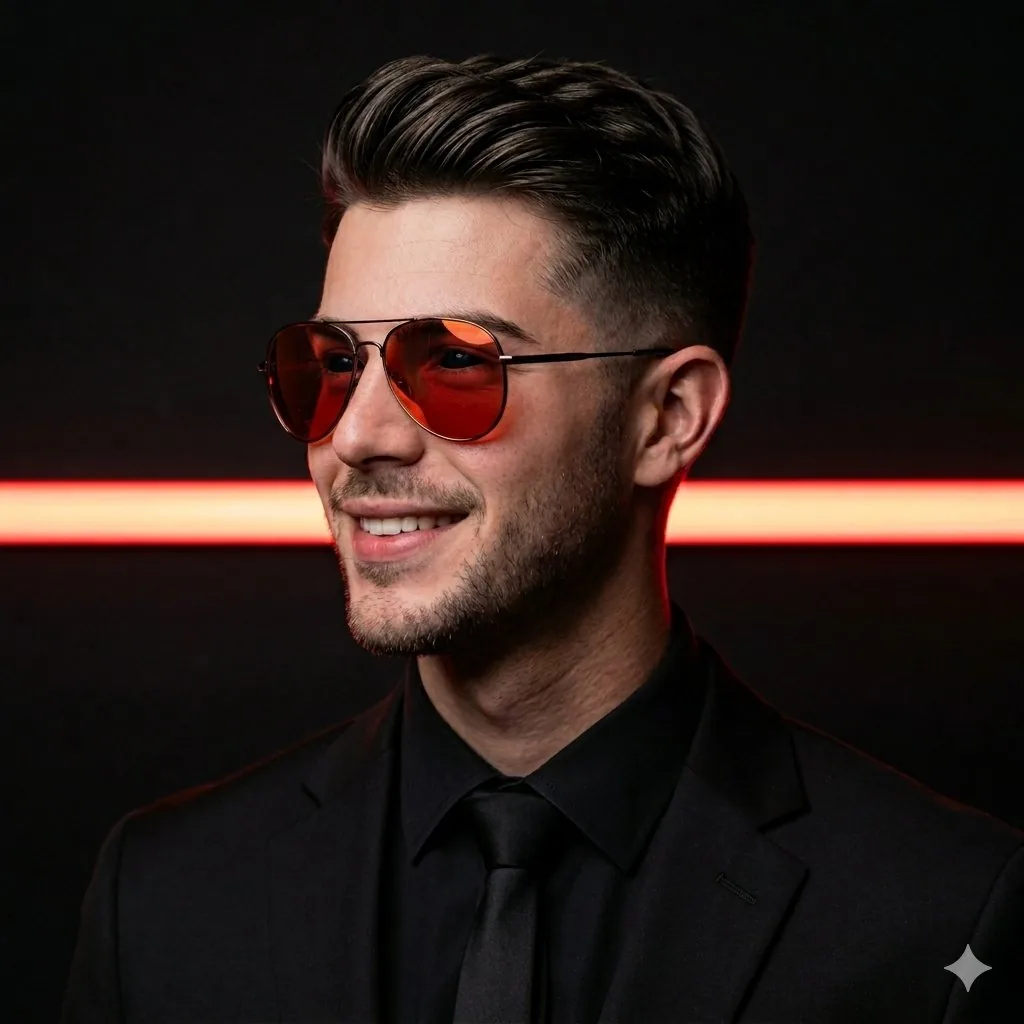 Cinematic Man in Tailored Suit reference