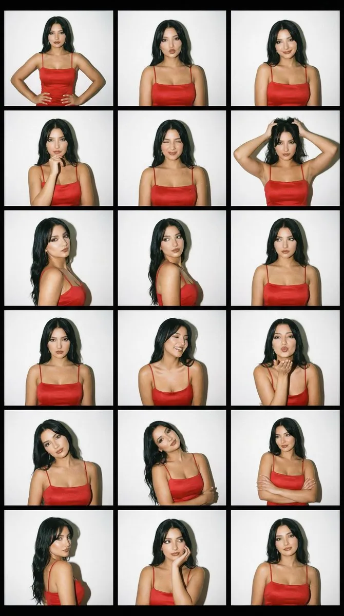 2000s Photobooth Contact Sheet Grid Prompt - Nano Banana Pro AI Prompt for Social Media Post reference