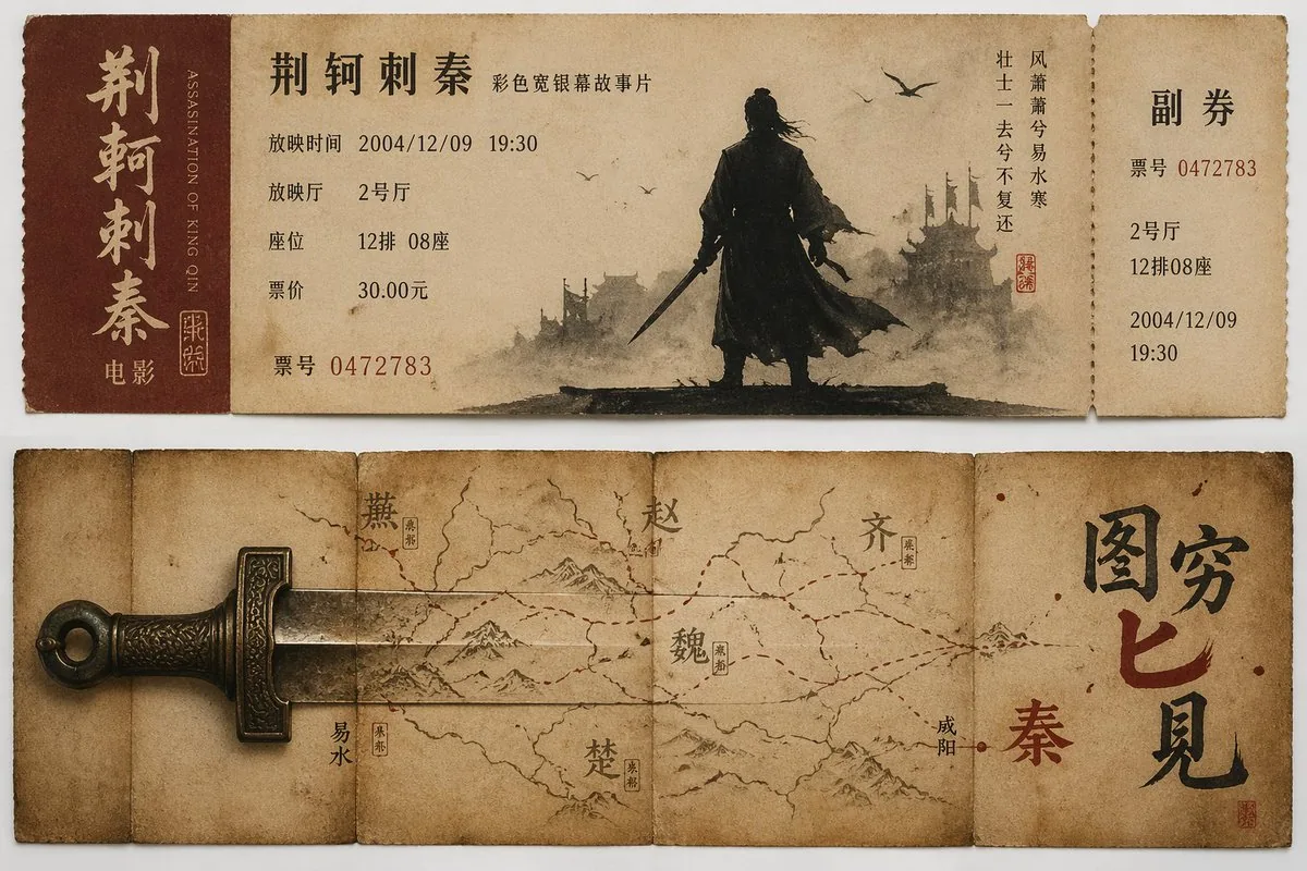 Nostalgic movie ticket stub prompt reference