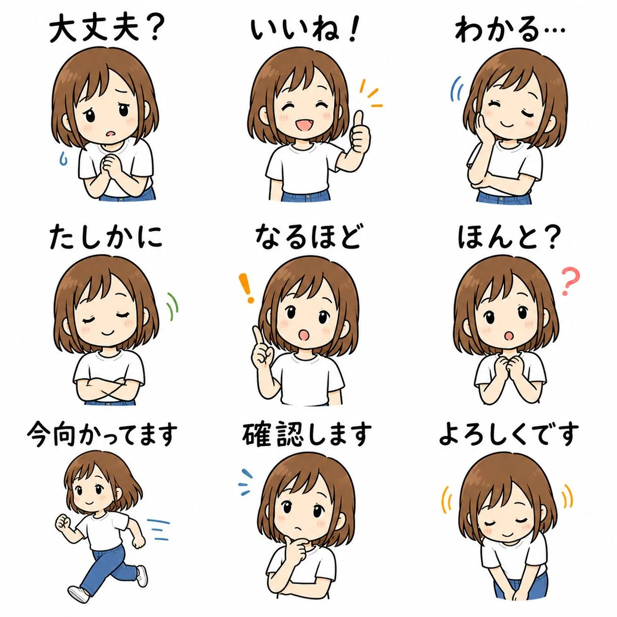 Cute Japanese LINE Sticker Sheet reference