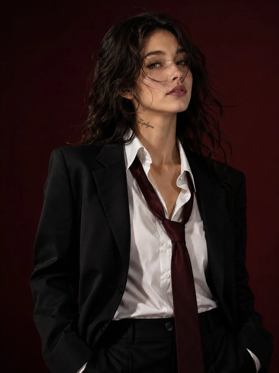 Luxury Fashion Editorial Power Suit Portrait reference