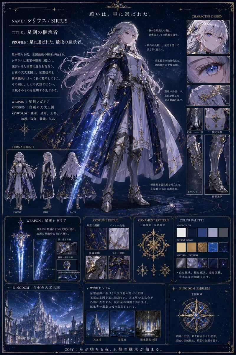 Fantasy Knight Concept Art Sheet reference