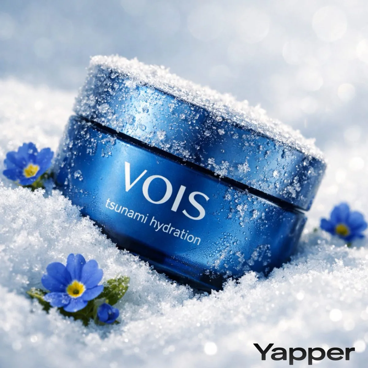 Photorealistic Skincare Product Photography in Snow reference