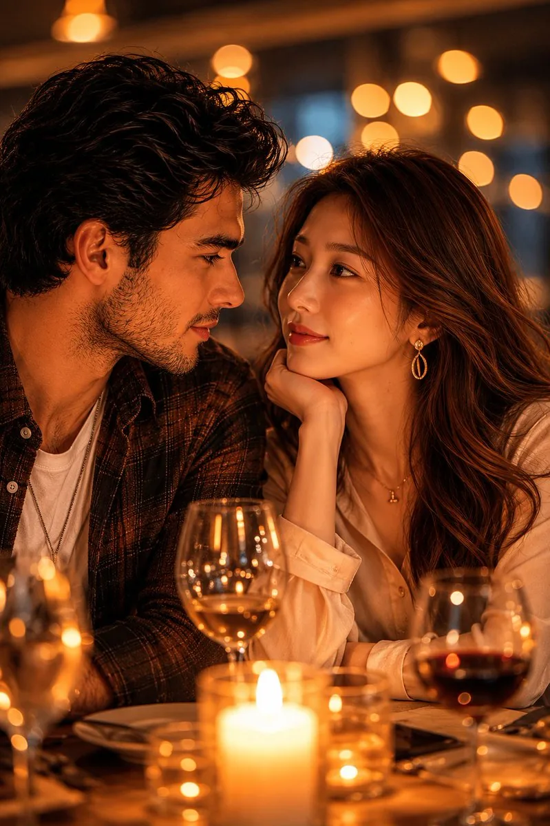 Romantic Candlelit Couple Dinner reference