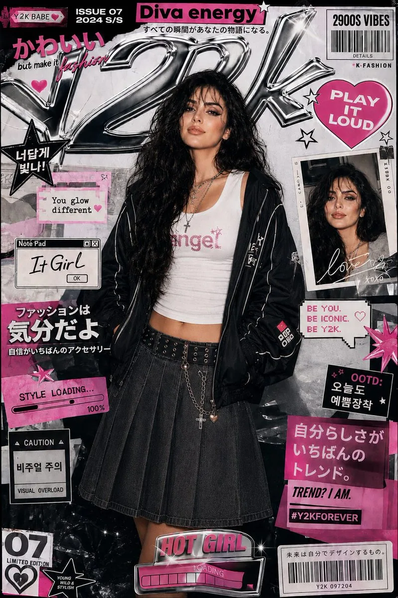 Y2K Style K-Fashion Poster reference