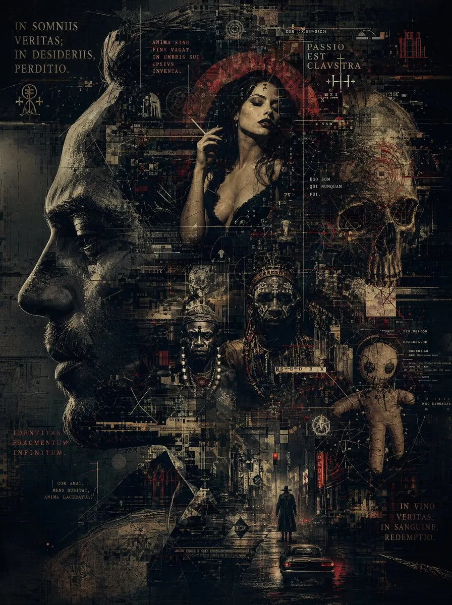 Occult Cyber-Gothic Collage Poster reference