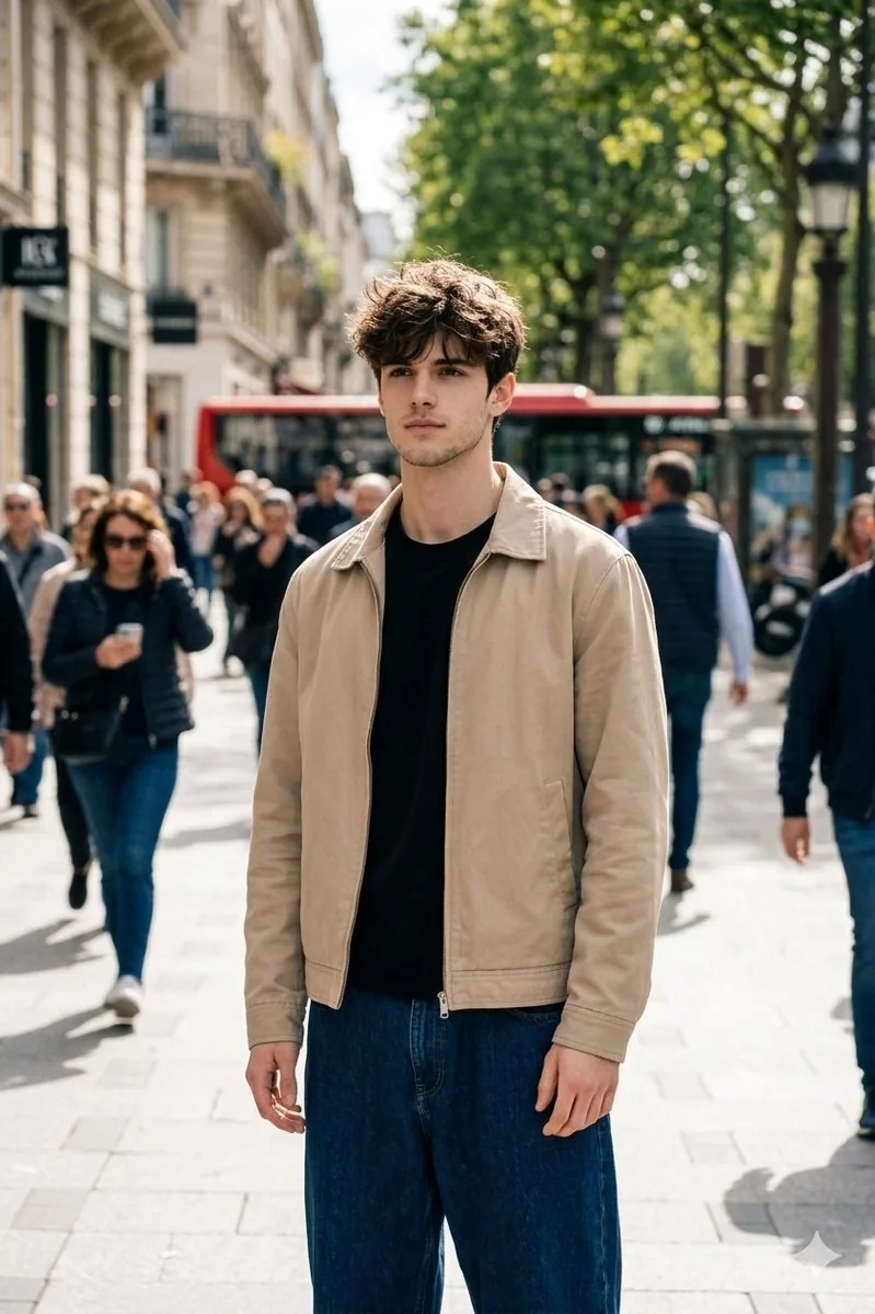 Cinematic Street Portrait in Natural Daylight - Nano Banana Pro AI Prompt for Social Media Post reference