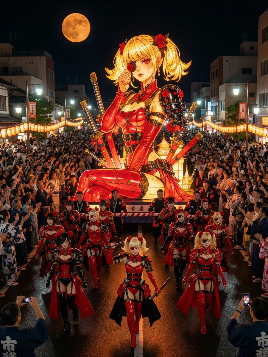 Japanese Festival Mikoshi Float Prompt Template reference