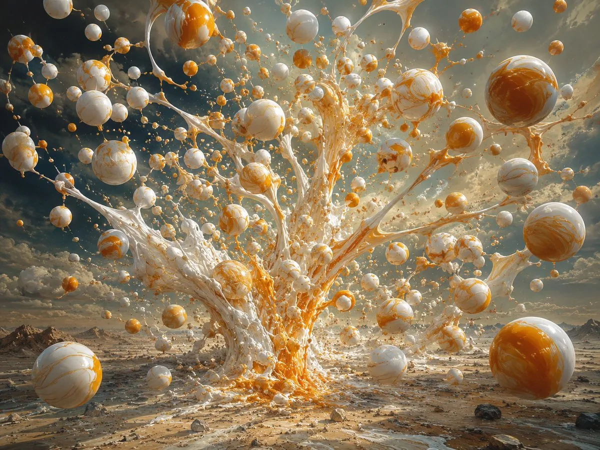 Surreal Orange White Liquid Explosion reference