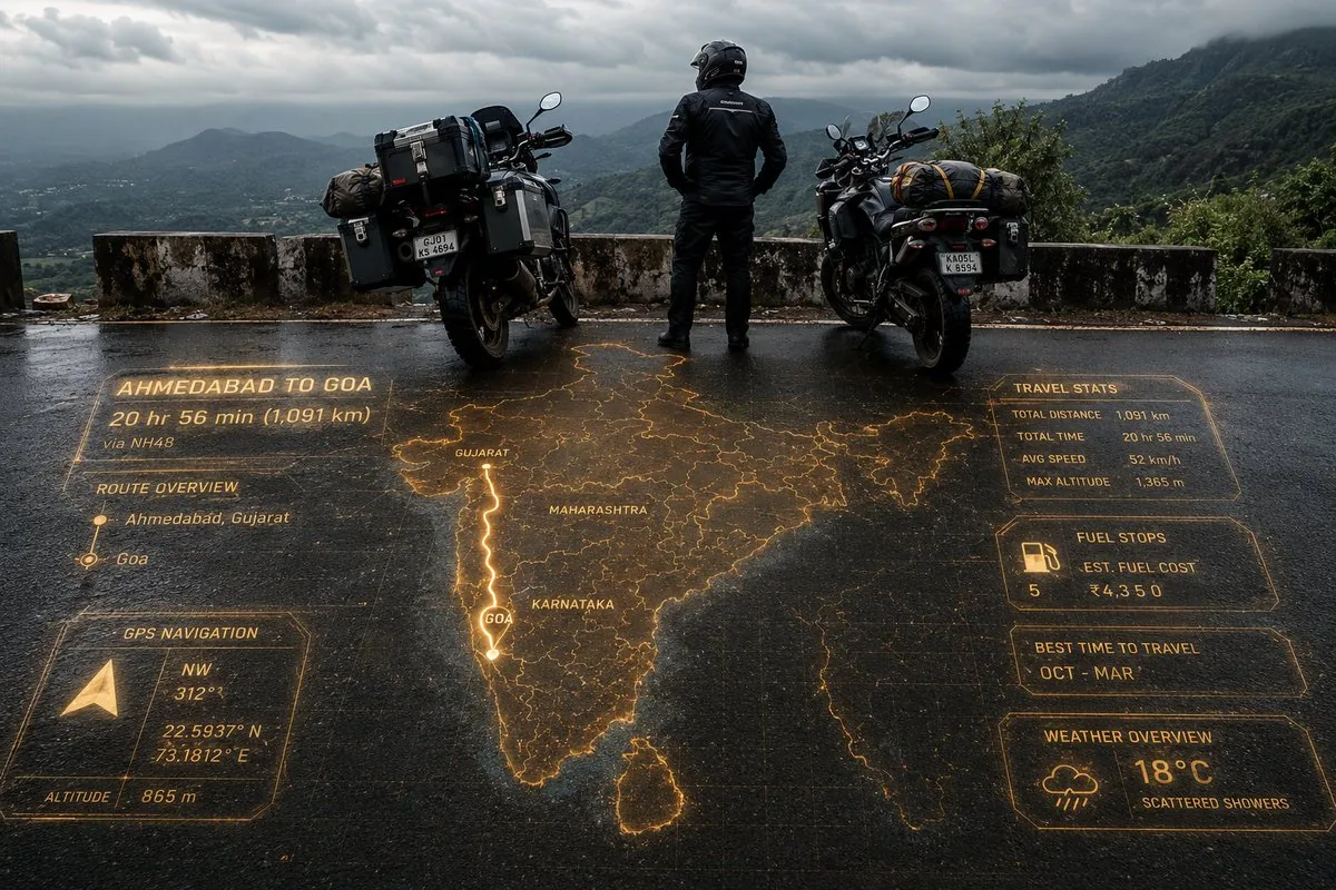 Adventure Motorcyclist with Holographic HUD reference