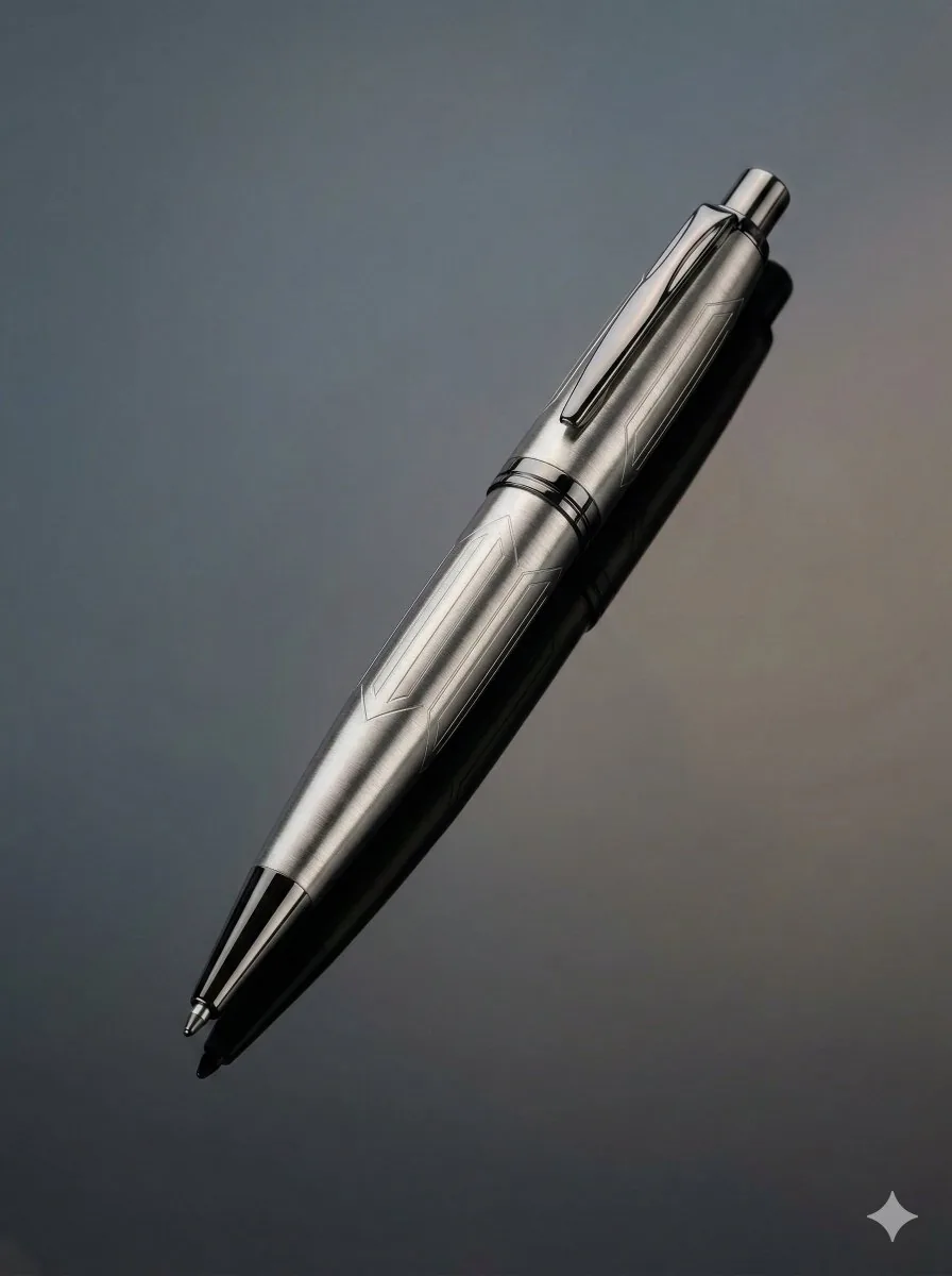 Ultra-Realistic Product Photography of a Pen reference
