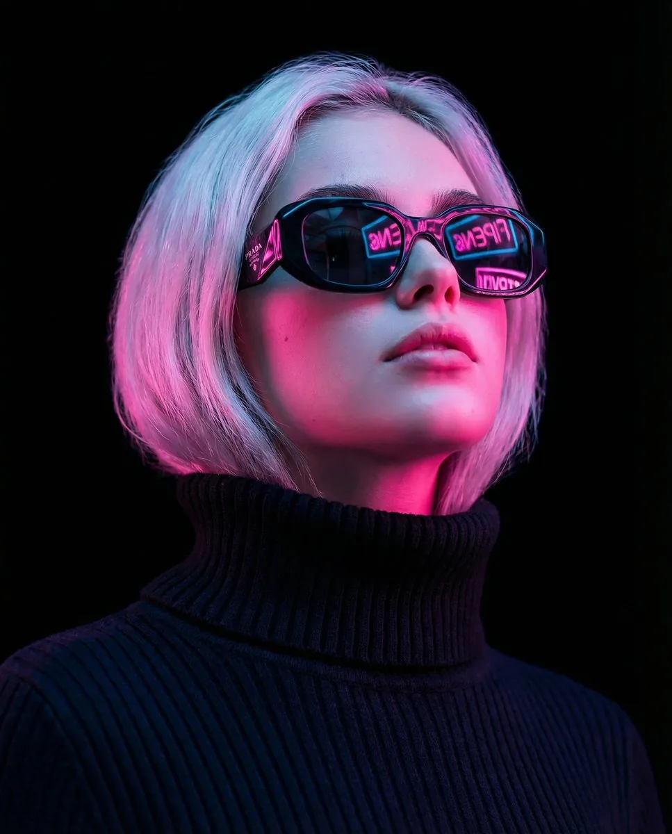 Cyber-Noir Stylized Portrait reference