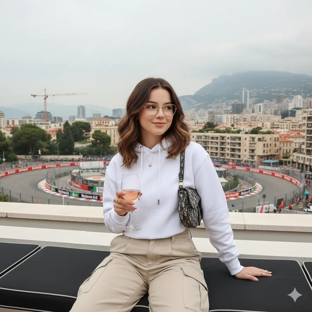 Monaco Grand Prix Rooftop Lifestyle Shot - Nano Banana Pro AI Prompt for Social Media Post reference