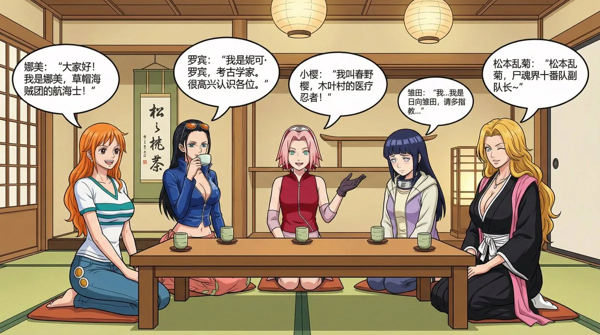 Anime female character compilation story in Chinese comic style reference