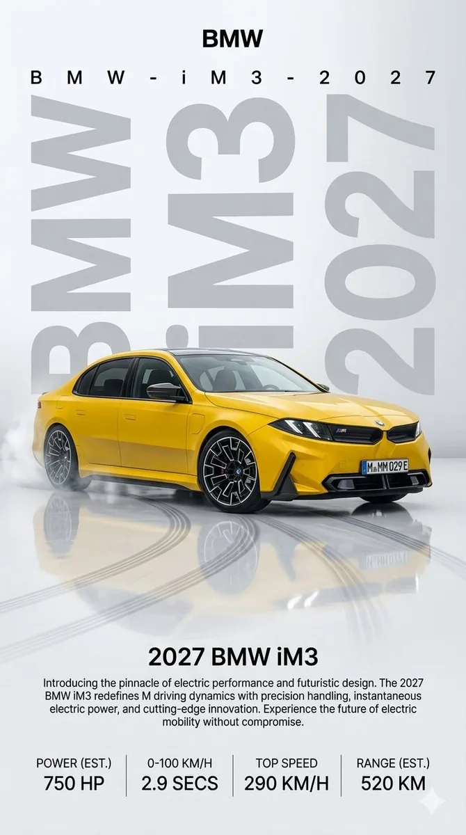 2027 BMW iM3 Launch Poster reference