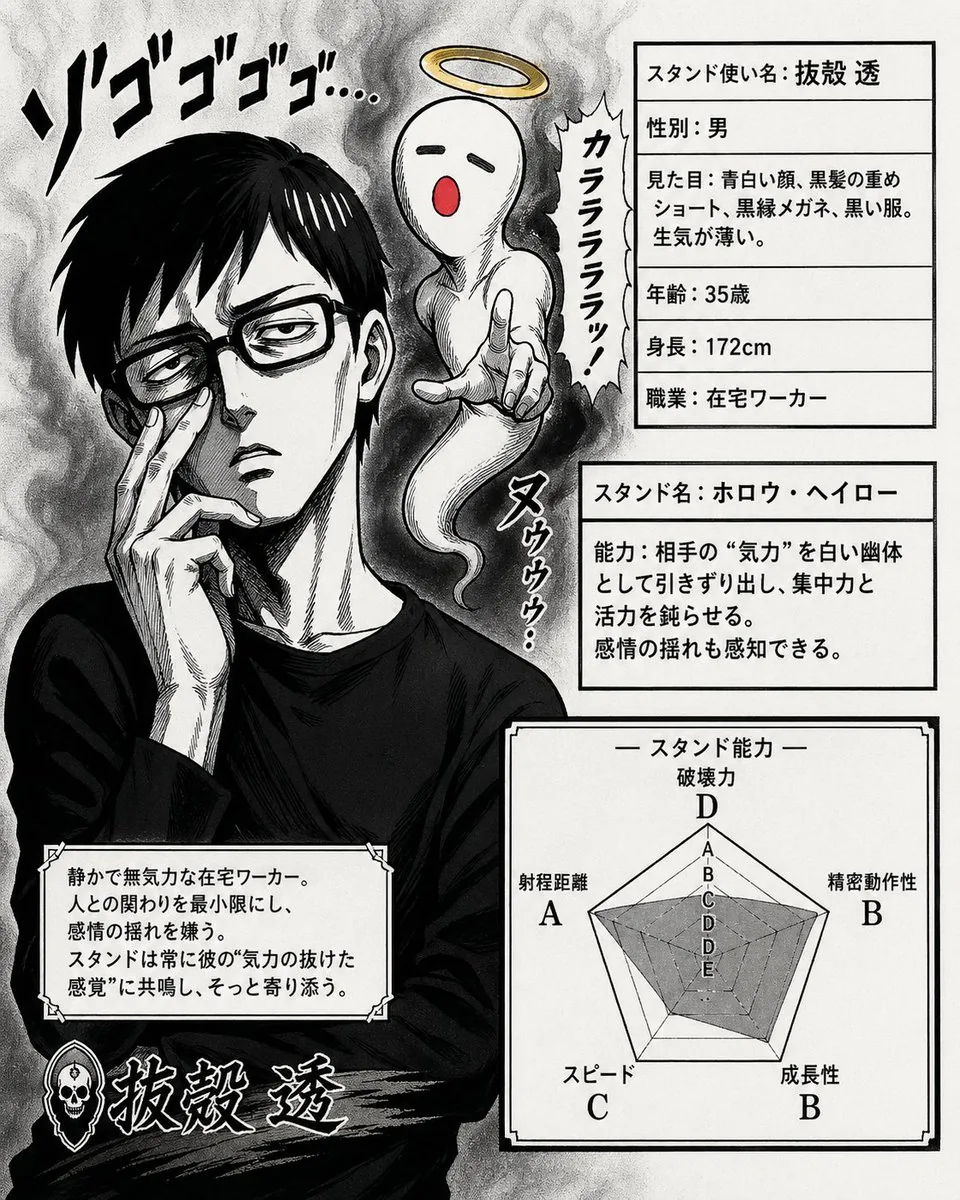 JoJo-Style Stand Character Card reference