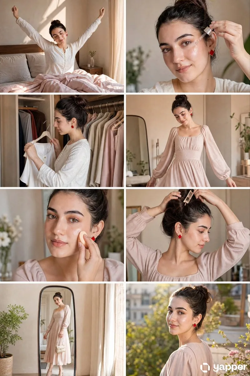 8-Panel GRWM Storyboard reference