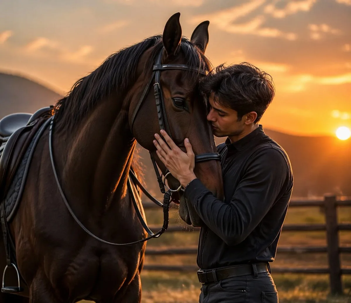 Luxury Sunset Equestrian Portrait reference